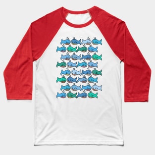 Cute and Colorful Kids Whale Pattern Baseball T-Shirt